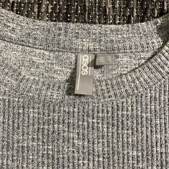 ASOS long sleeve ribbed crop top grey - Picture 3 of 3